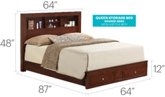 King Storage Bed In Cherry Finish