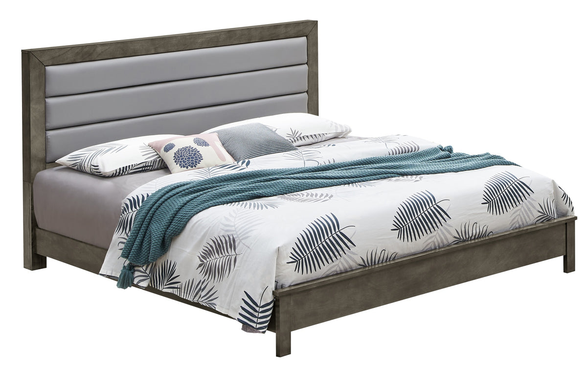 Sophisticated Gray Transitional King Bed