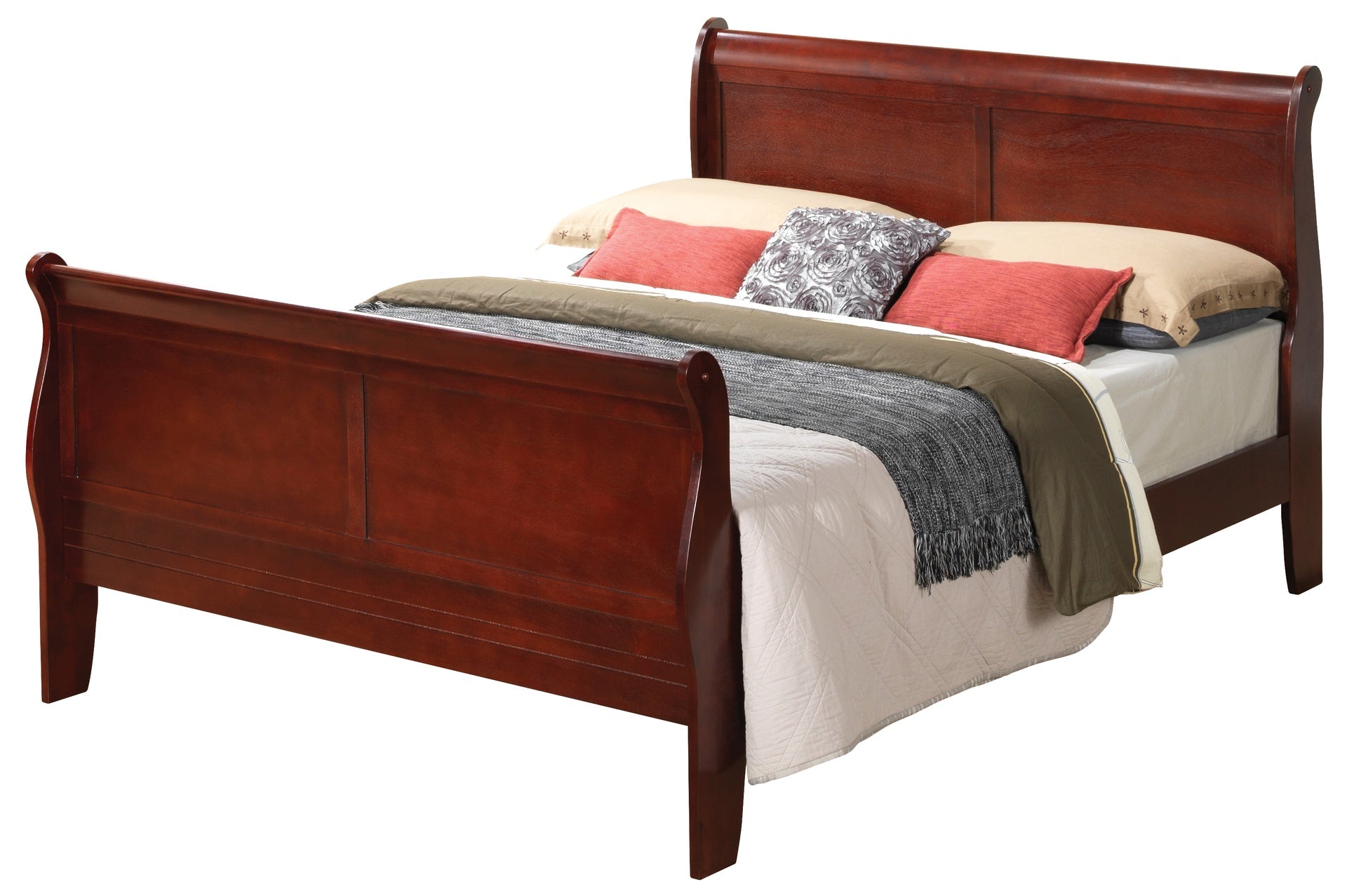 Elegant Cherry Queen Bed Frame