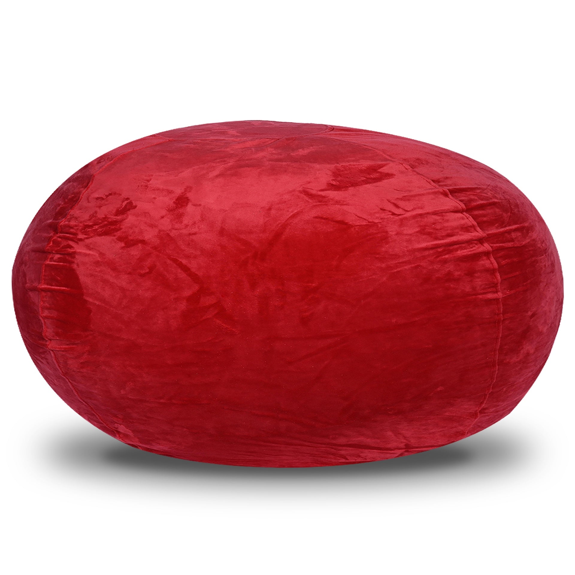 Minky Velvet Bean Bag Chair, Red-3ft Plush Floor Chair for Kids and Adults w/ Washable Cover, Lounge Chair with Stretchable Fabric, Comfy Bedroom Chair, Filled with Shredded and Memory Foam.