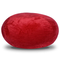 Minky Velvet Bean Bag Chair, Red-3ft Plush Floor Chair for Kids and Adults w/ Washable Cover, Lounge Chair with Stretchable Fabric, Comfy Bedroom Chair, Filled with Shredded and Memory Foam.