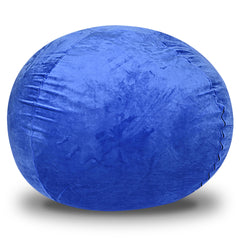 Minky Velvet Bean Bag Chair, Blue-5ft Plush Floor Chair for Kids and Adults w/ Washable Cover, Lounge Chair with Stretchable Fabric, Comfy Bedroom Chair, Filled with Shredded and Memory Foam.