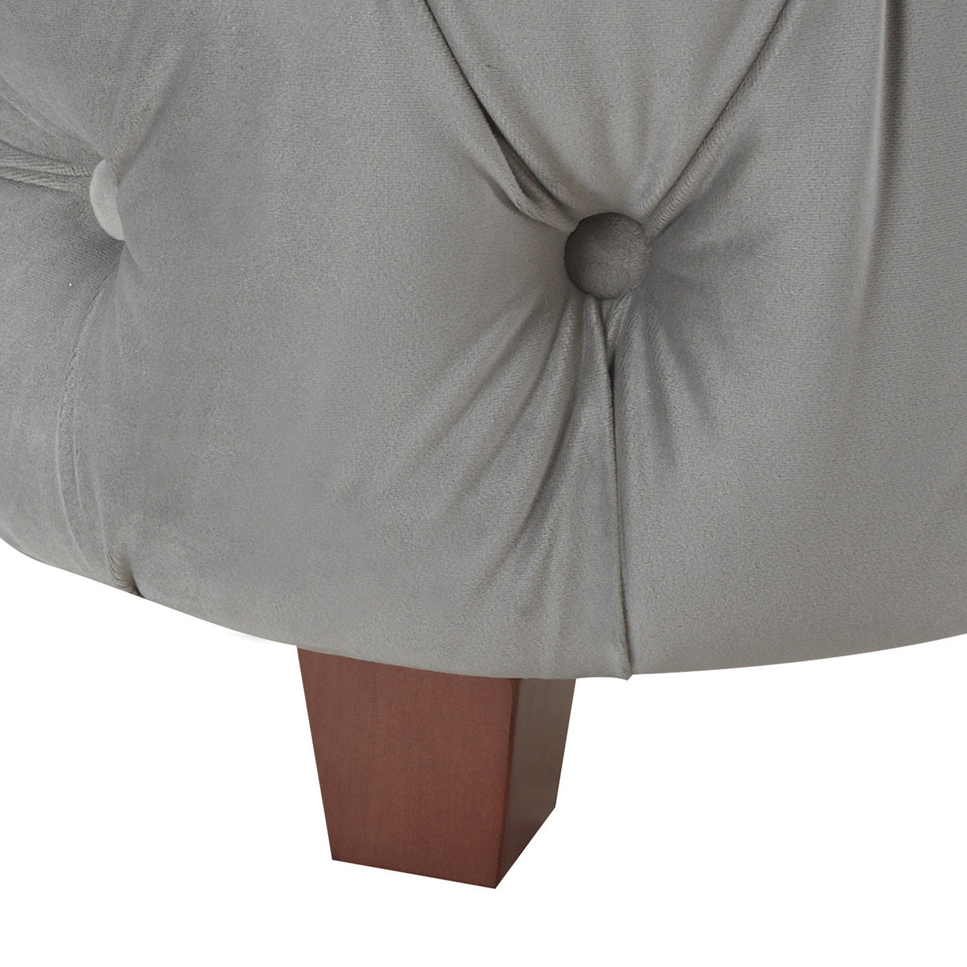 Brooklyn Queen Tufted Panel Bed Headboard and Footboard Set, Opal Grey Velvet