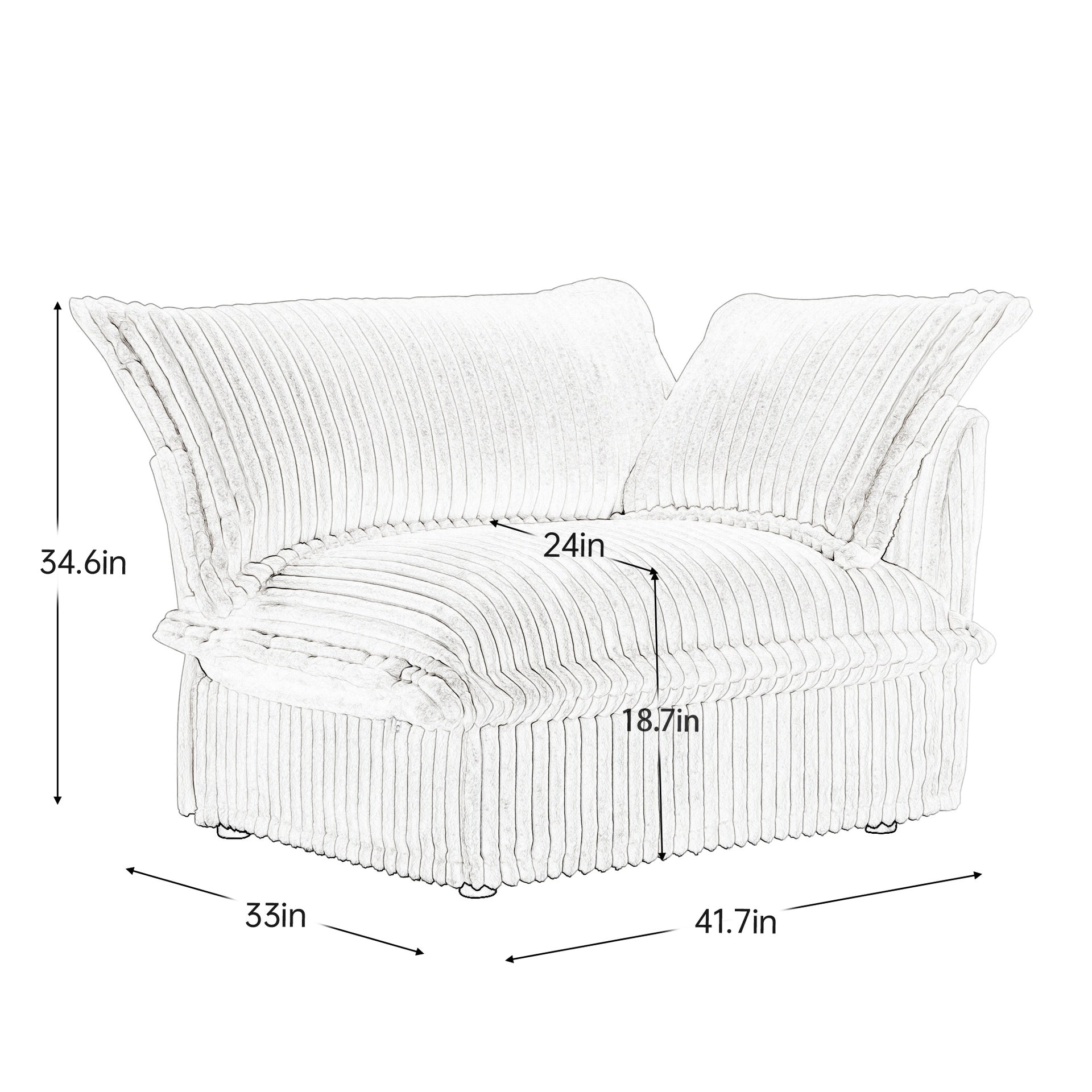 Koala Sofa LSF W/1 Pillow -Grey