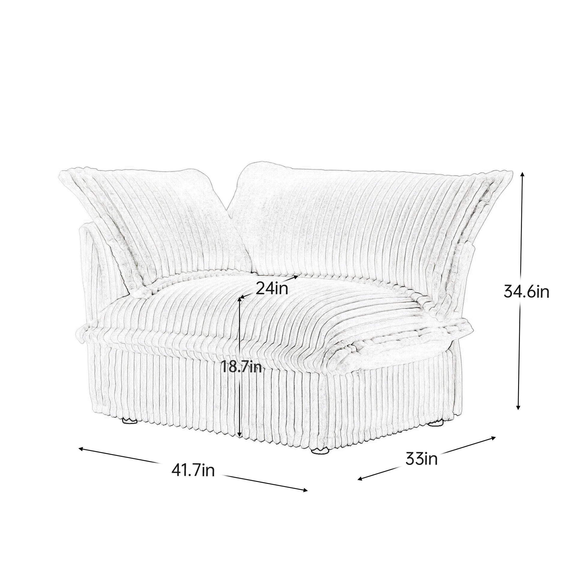 Koala sofa RSF W/1 Pillow -Grey