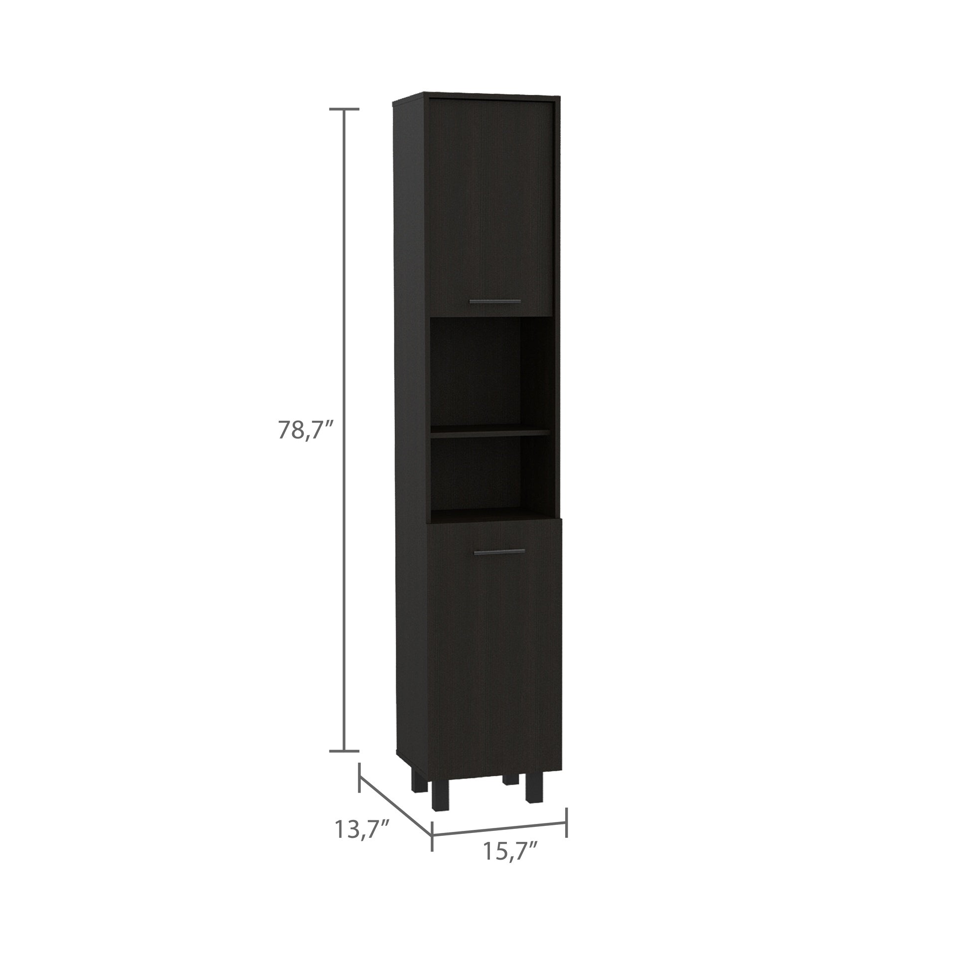 2-Shelf Rectangle Pantry Cabinet Wenge