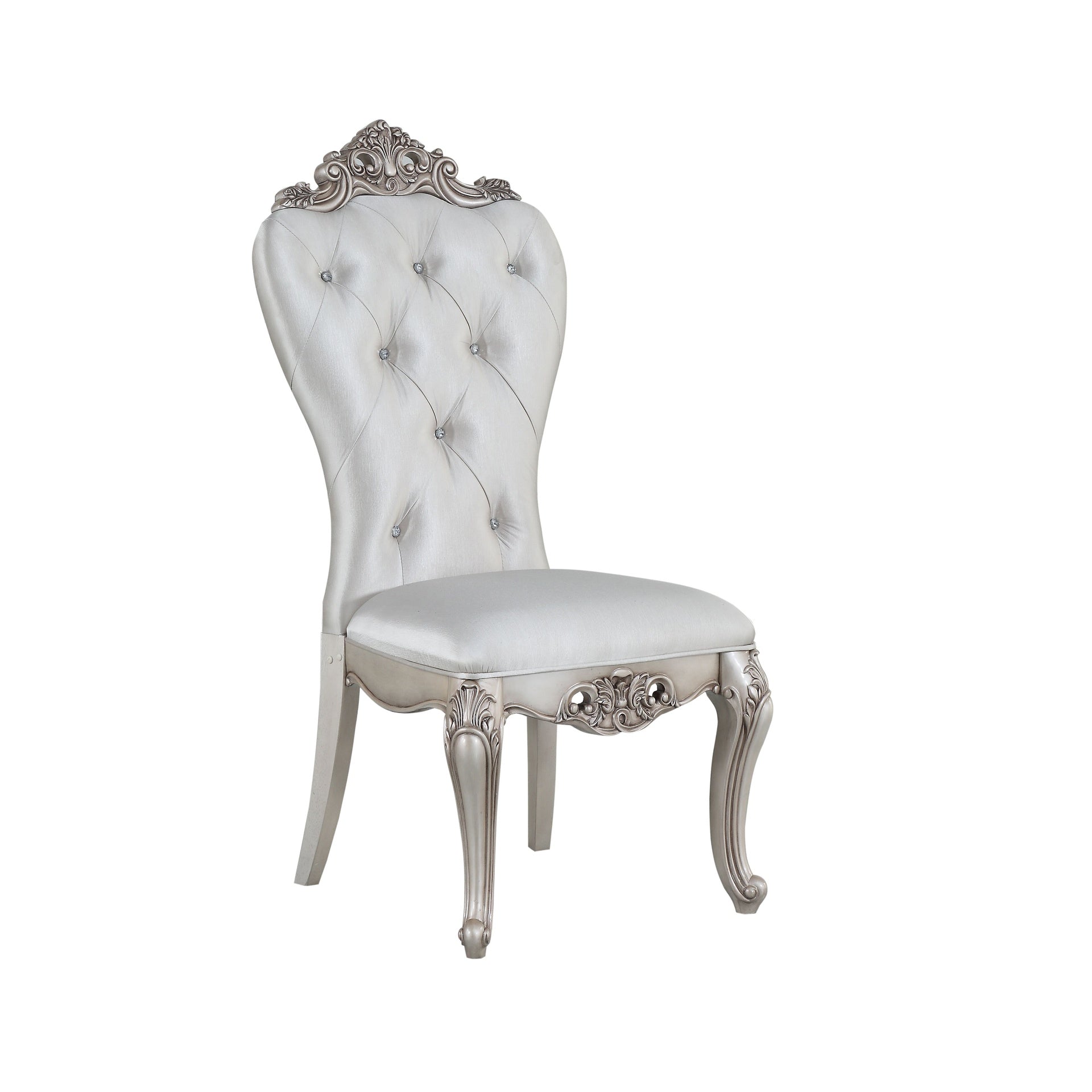 Cream and Golden Ivory Tufted Side Chairs (Set of 2)