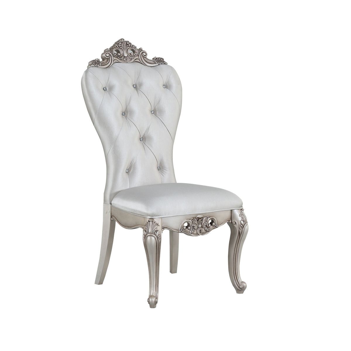 Cream and Golden Ivory Tufted Side Chairs (Set of 2)