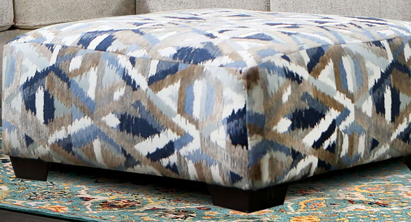 Contemporary Style Square Ottoman With Plastic Legs Dynamic Design Pocket Coil Seating Multi Finish