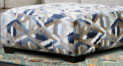 Contemporary Style Square Ottoman With Plastic Legs Dynamic Design Pocket Coil Seating Multi Finish