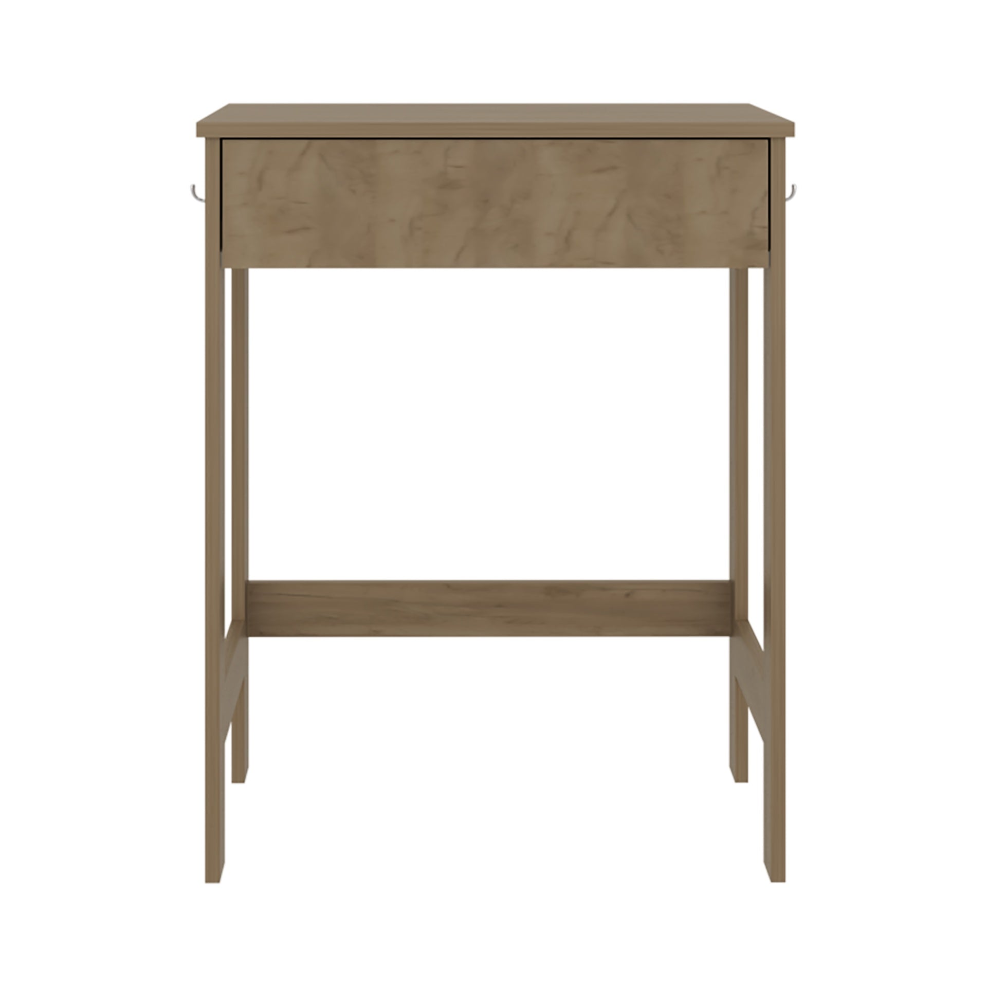 Hills Computer Desk With 2 Side Shelves And Spacious Worksurface, Natural Oak