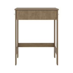 Hills Computer Desk With 2 Side Shelves And Spacious Worksurface, Natural Oak