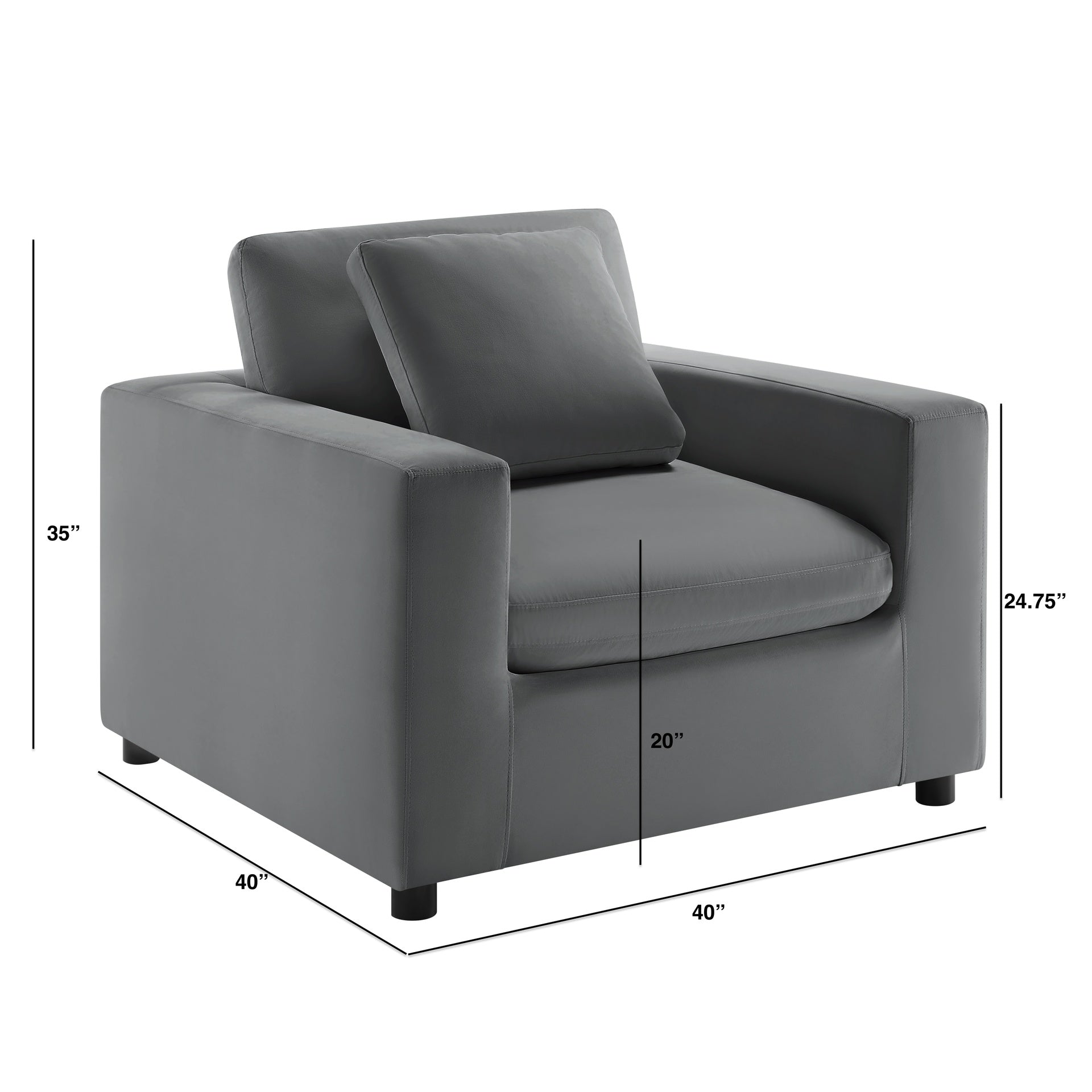 Caylie Modern Armchair - Charcoal