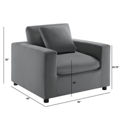 Caylie Modern Armchair - Charcoal