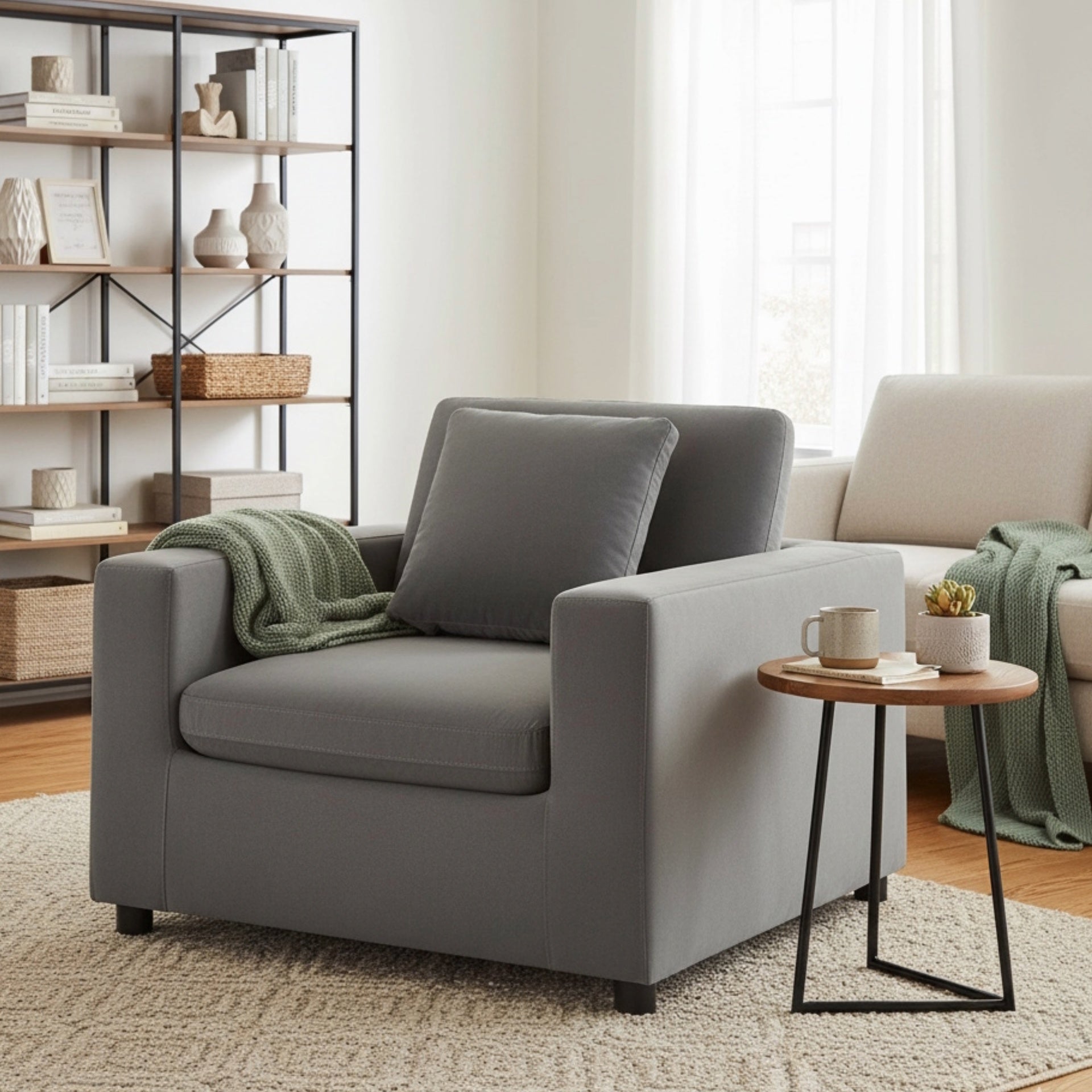 Caylie Modern Armchair - Charcoal