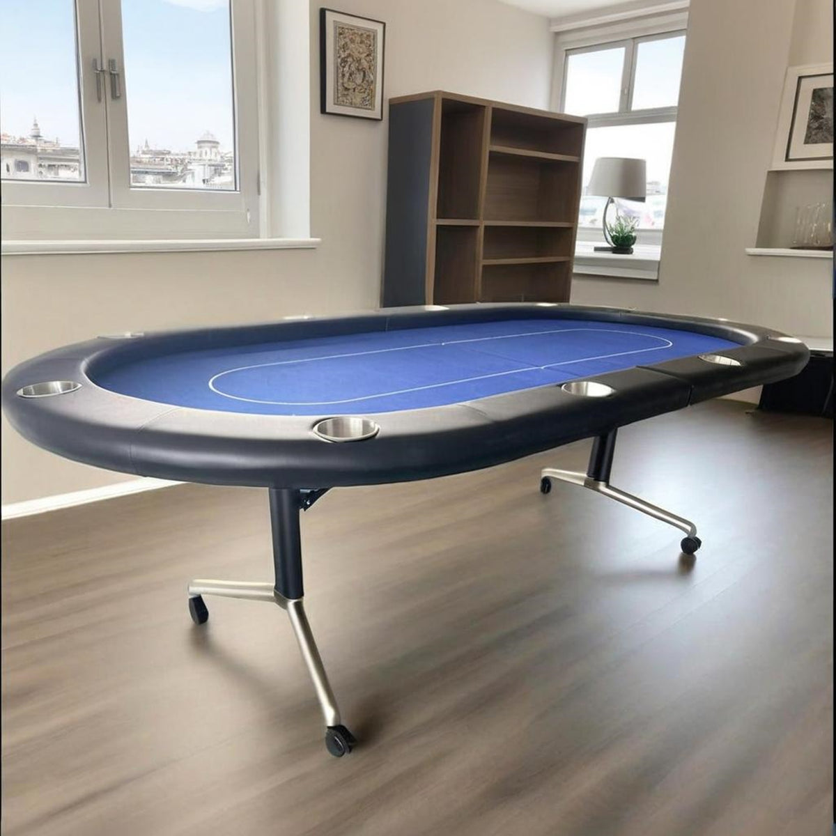 INO Design 94" Fodable Poker Table for 10 players, Blue