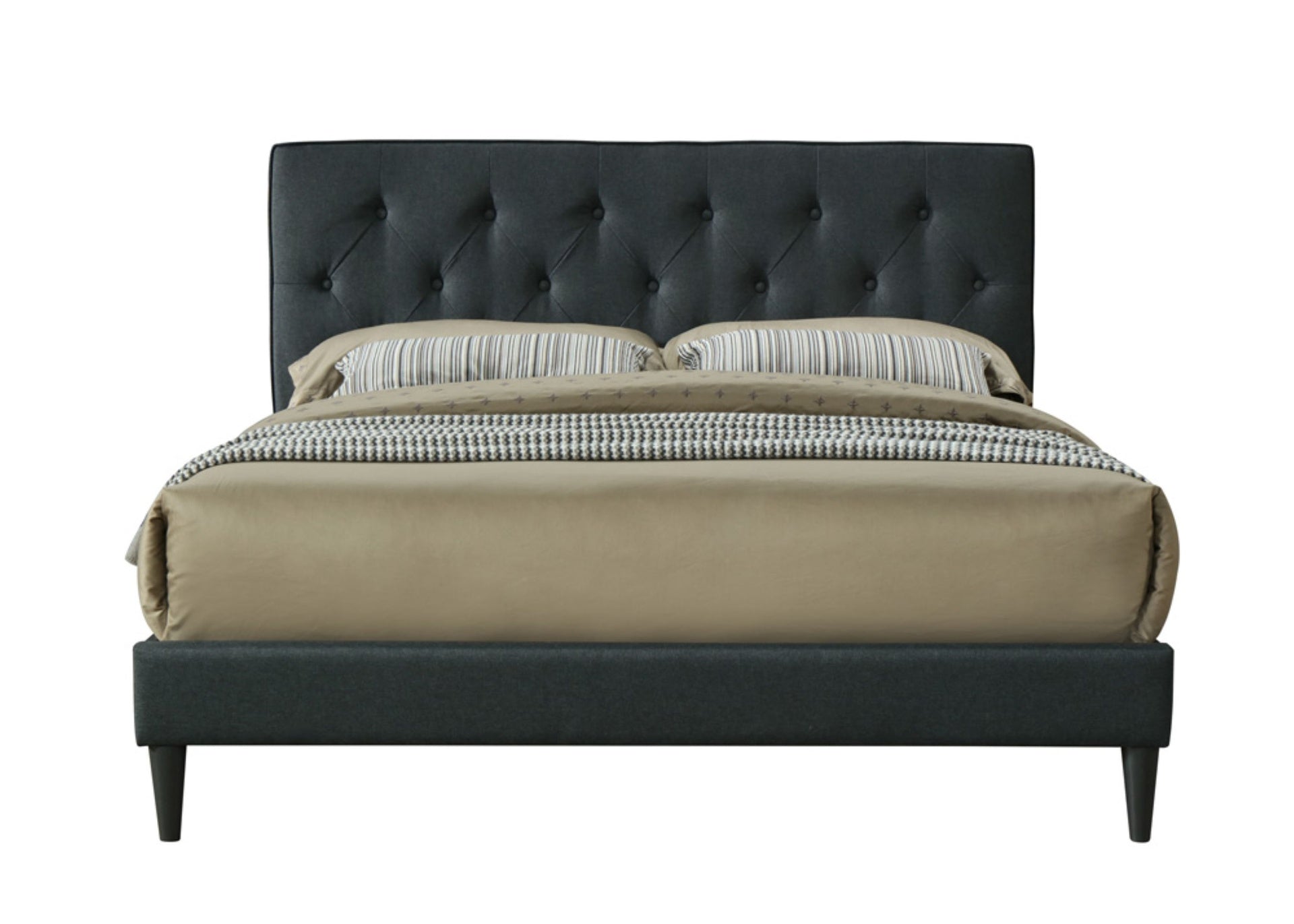 Queen Sized Tufted Bed in a Box w/ USB