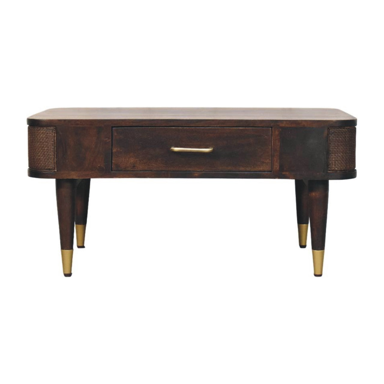 Solid Wood Belmont Coffee Table,Brown,1-Drawer