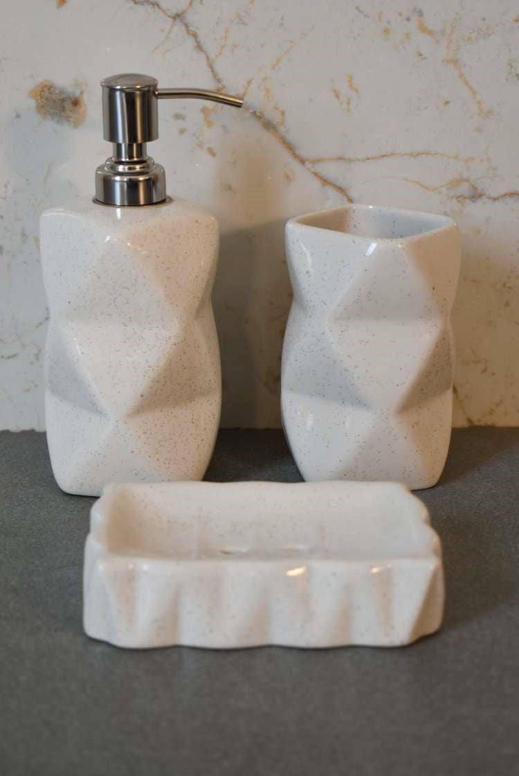 Sindri White Bathroom Set of 3