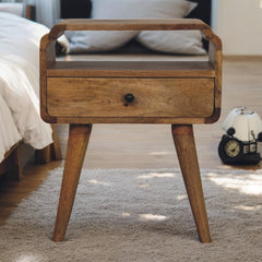 Solid Wood Newton Oak-ish Nightstand, Brown