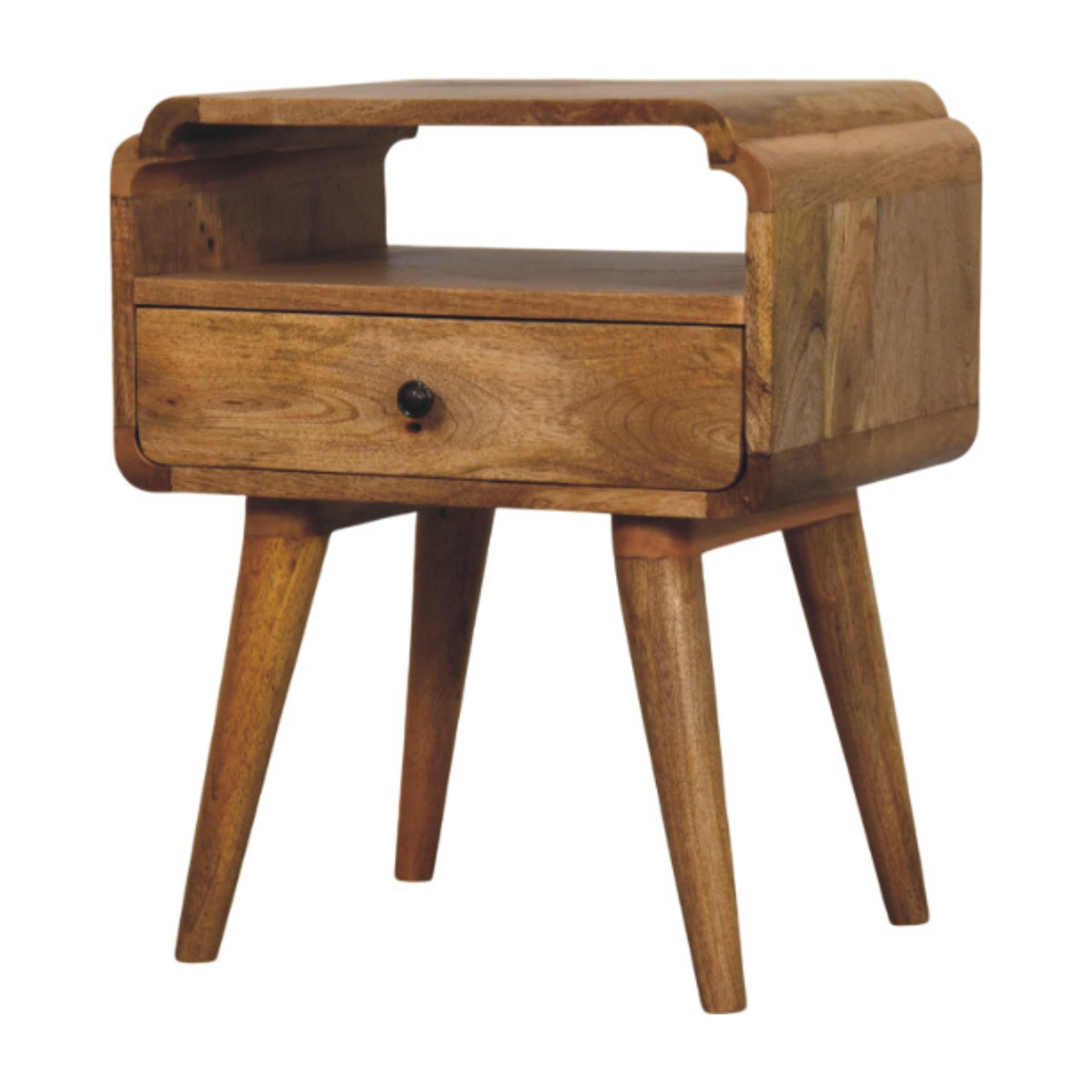 Solid Wood Newton Oak-ish Nightstand, Brown