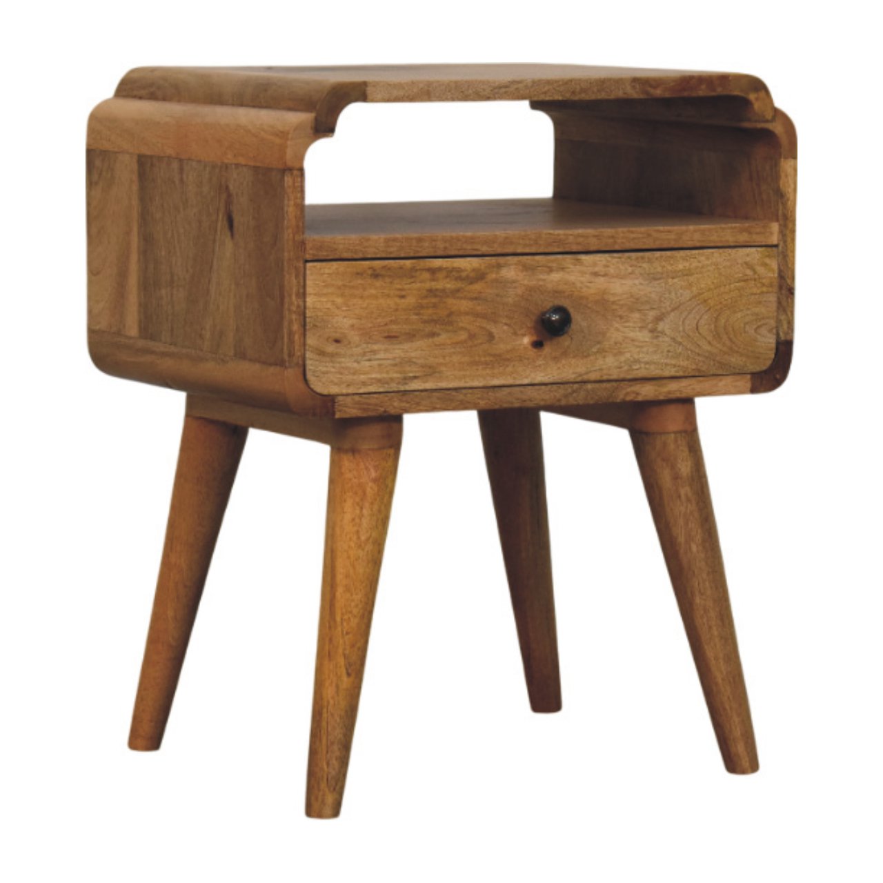 Solid Wood Newton Oak-ish Nightstand, Brown
