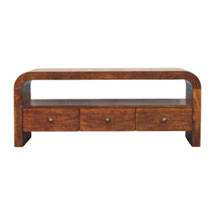 Solid Wood Darcy Media unit, 3-Drawers, 1 Open Shelf, Chestnut, Brown