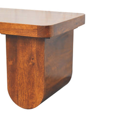 Solid Wood Chunky Coffee Table, Chestnut, Dark Brown