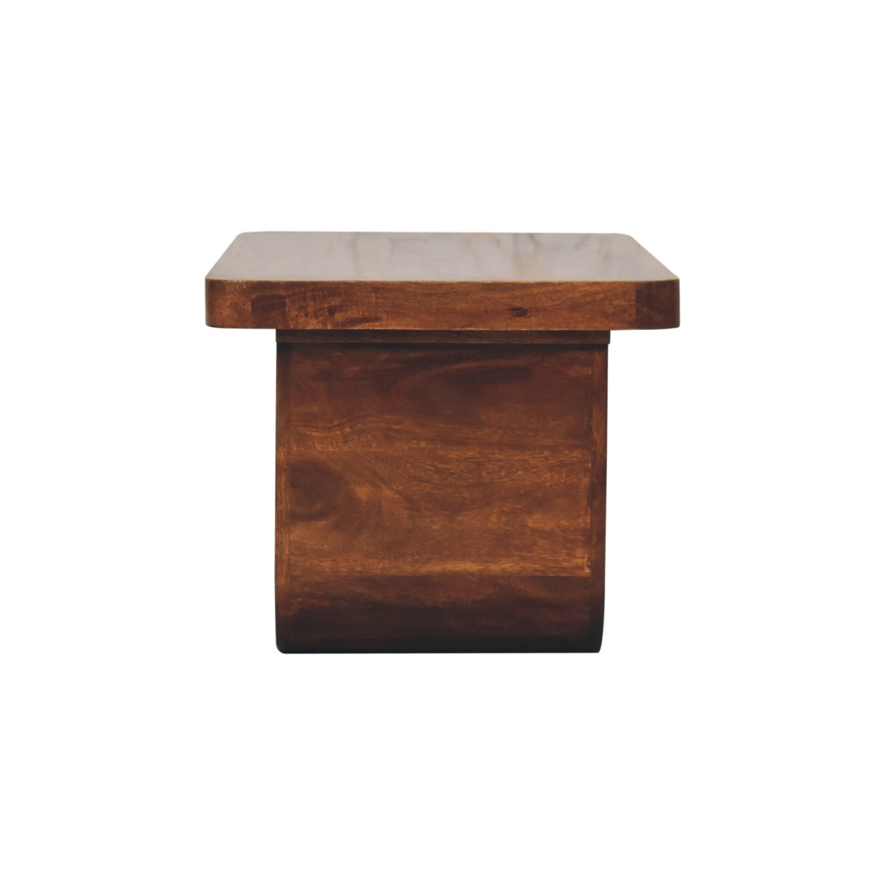 Solid Wood Chunky Coffee Table, Chestnut, Dark Brown