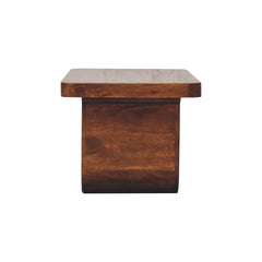 Solid Wood Chunky Coffee Table, Chestnut, Dark Brown