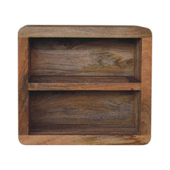 Solid Wood Soba Wall Mounted Bedside, 2-Drawers, Brown