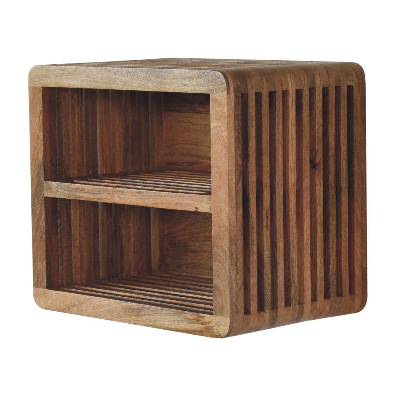 Solid Wood Soba Wall Mounted Bedside, 2-Drawers, Brown