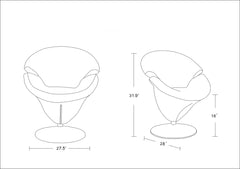 Swivel Lounge Chair in White