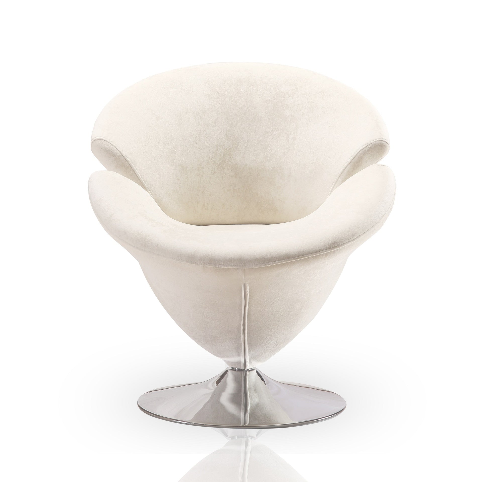 Swivel Lounge Chair in White