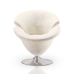 Swivel Lounge Chair in White
