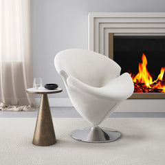 Swivel Lounge Chair in White