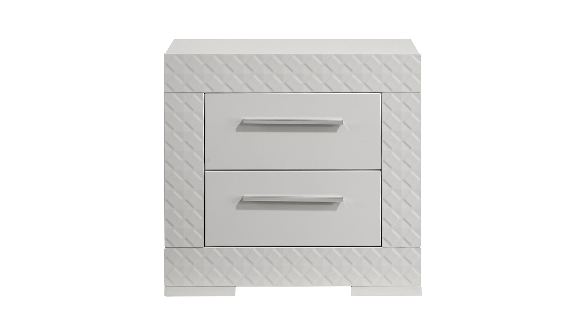 Blanca Modern Style 4 Pc King Bedroom Set with LED Headboard Made with Wood in White