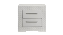 Blanca Modern Style 4 Pc King Bedroom Set with LED Headboard Made with Wood in White