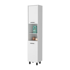 Sheffield 2-Door Pantry Cabinet, with Two 2-Cabinet Spaces and Two Open Shelves