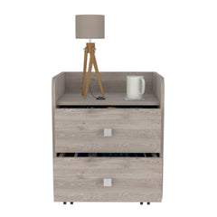 York Nightstand, Superior Top, Two Drawers, Four Casters