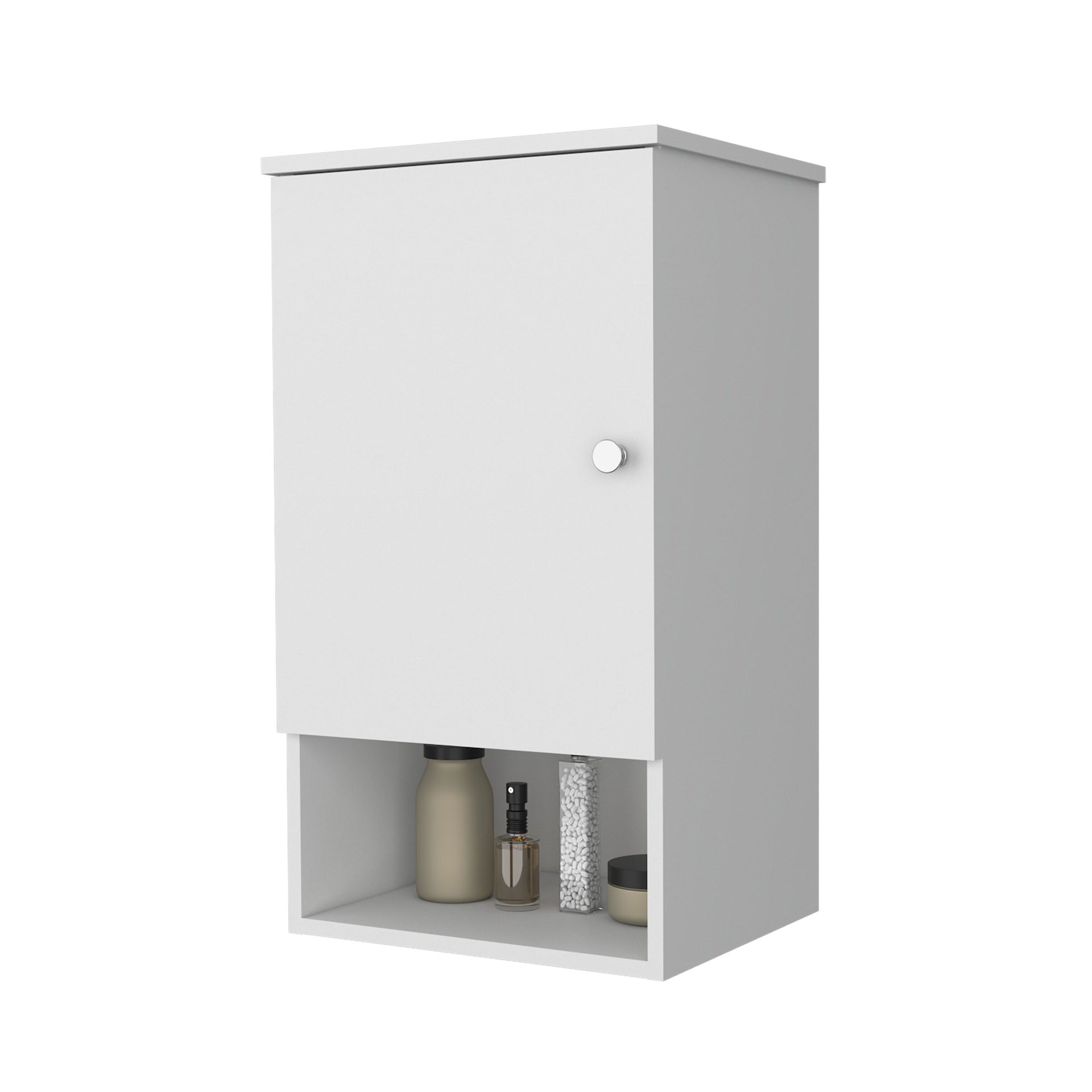 Carrizo Medicine Cabinet in Melamine With One Door, White