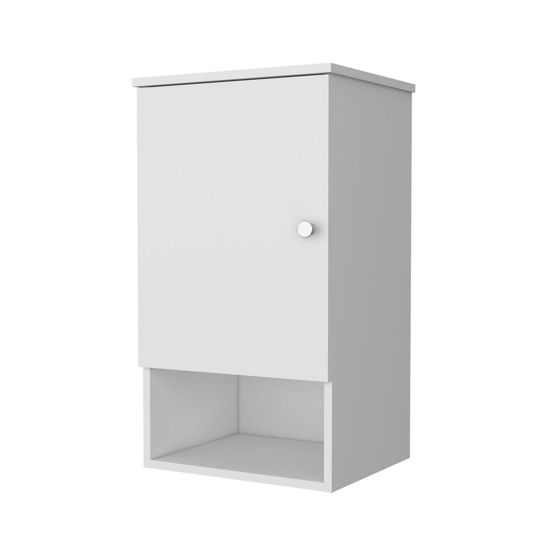 Carrizo Medicine Cabinet in Melamine With One Door, White