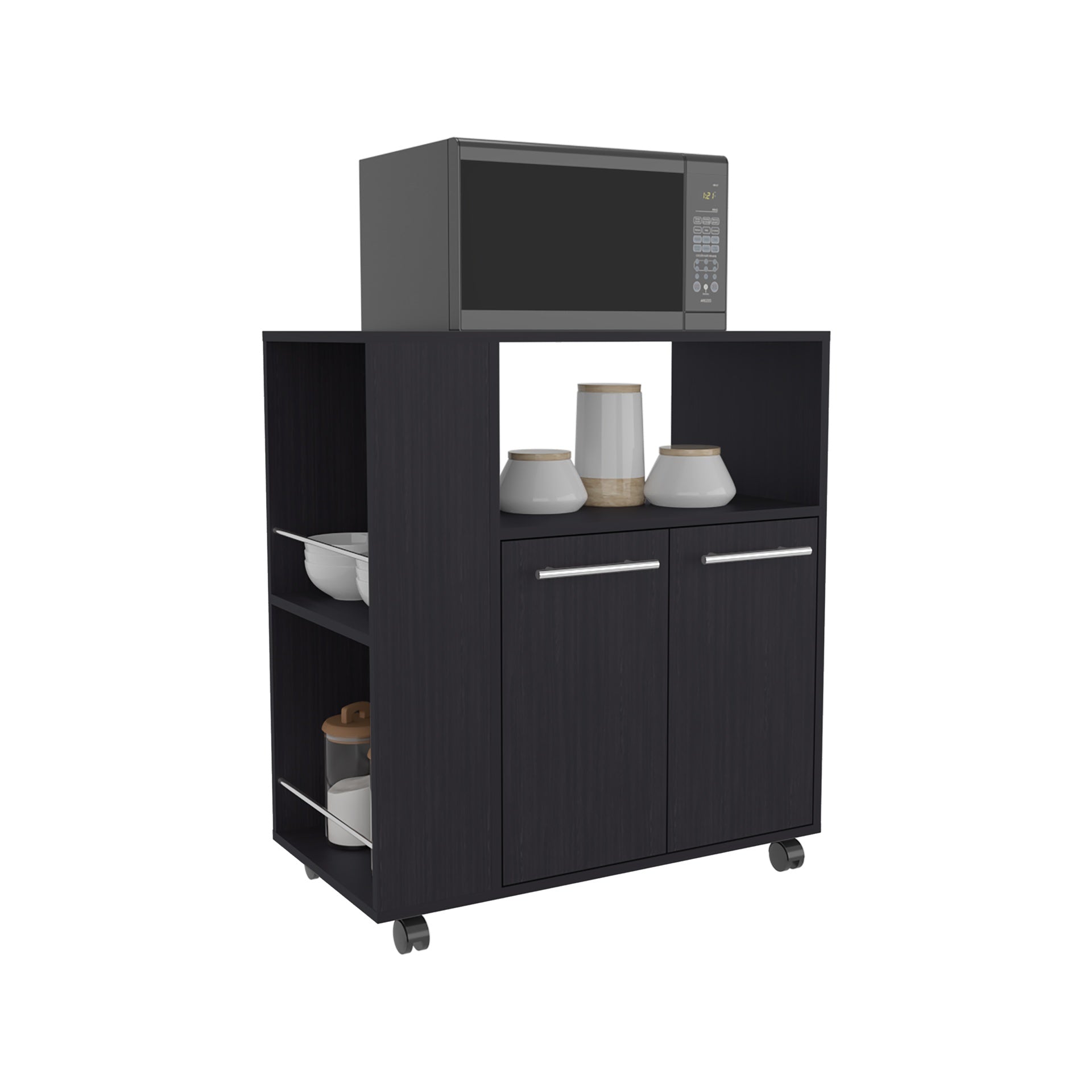 Kitchen Cart, 2 Doors, 3 Shelves, 4 Wheels