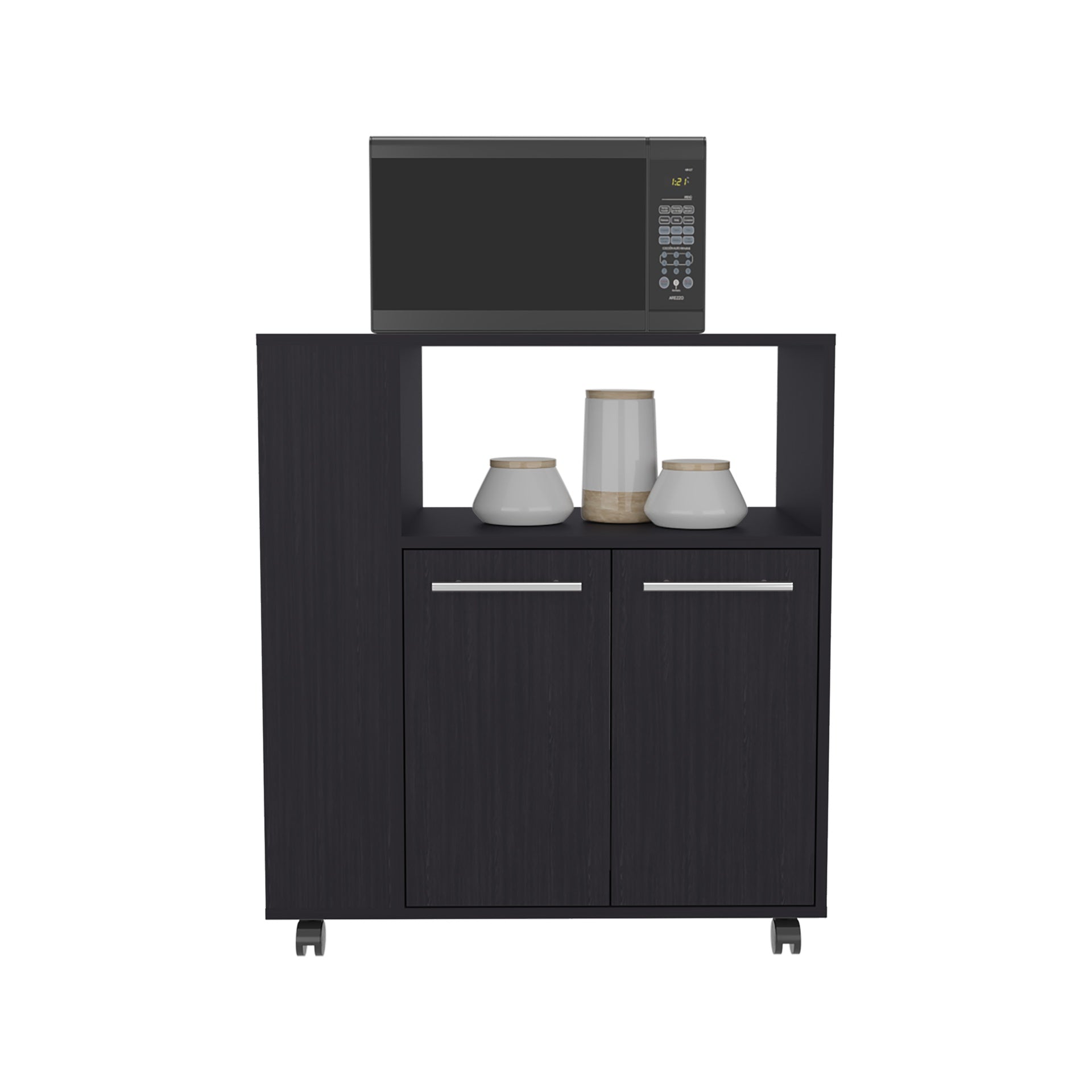 Kitchen Cart, 2 Doors, 3 Shelves, 4 Wheels