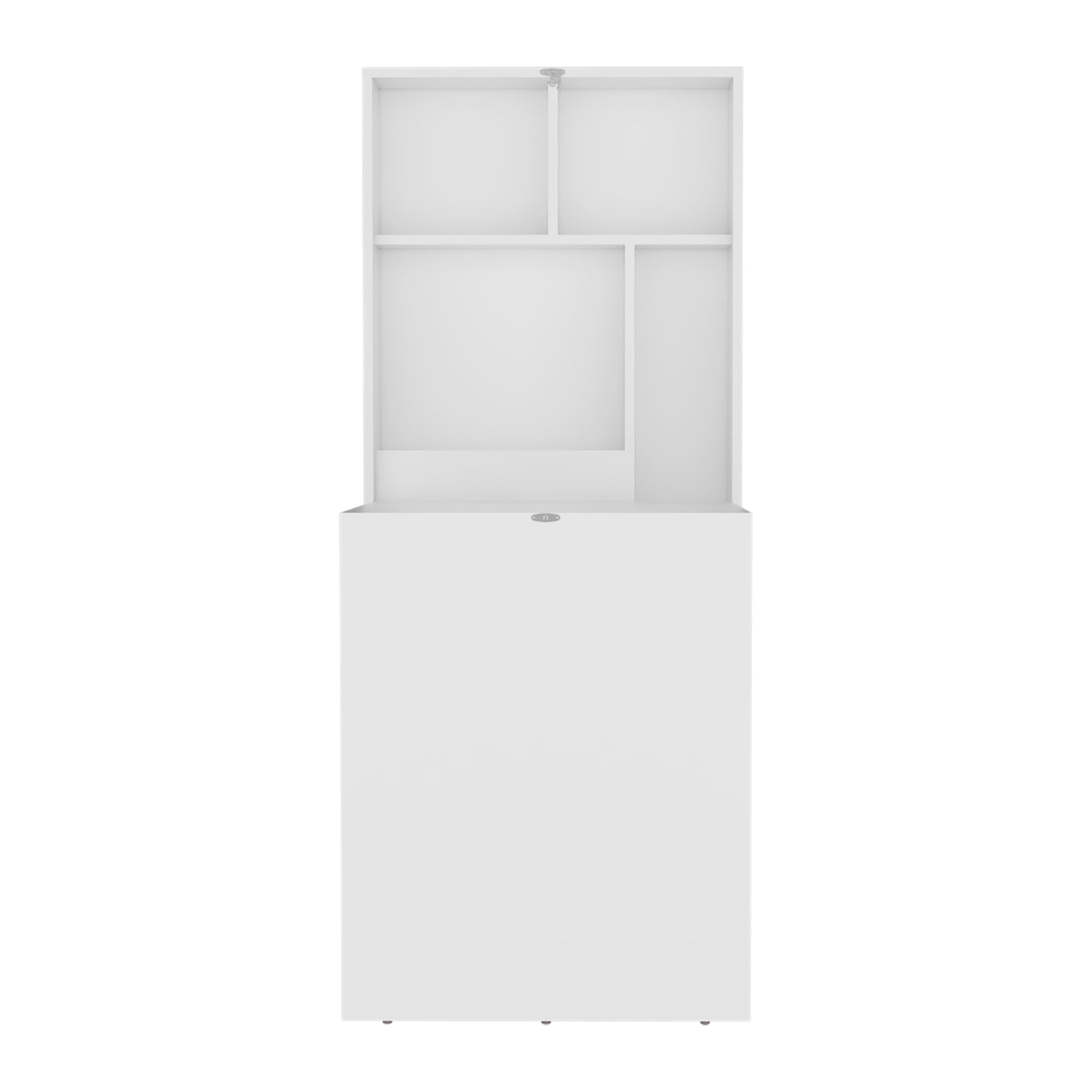 Folding Table, 4 Shelves, White