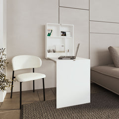 Folding Table, 4 Shelves, White