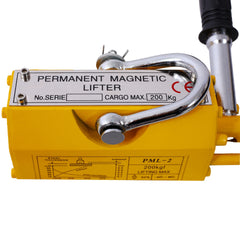 Permanent Magnetic Lifting with Release, 440 lbs/200kg Heavy Duty Magnet, 2.5 Safety Factor, Neodymium & Steel for Hoist, Shop Crane, Block, Board Lifting Plate Steel
