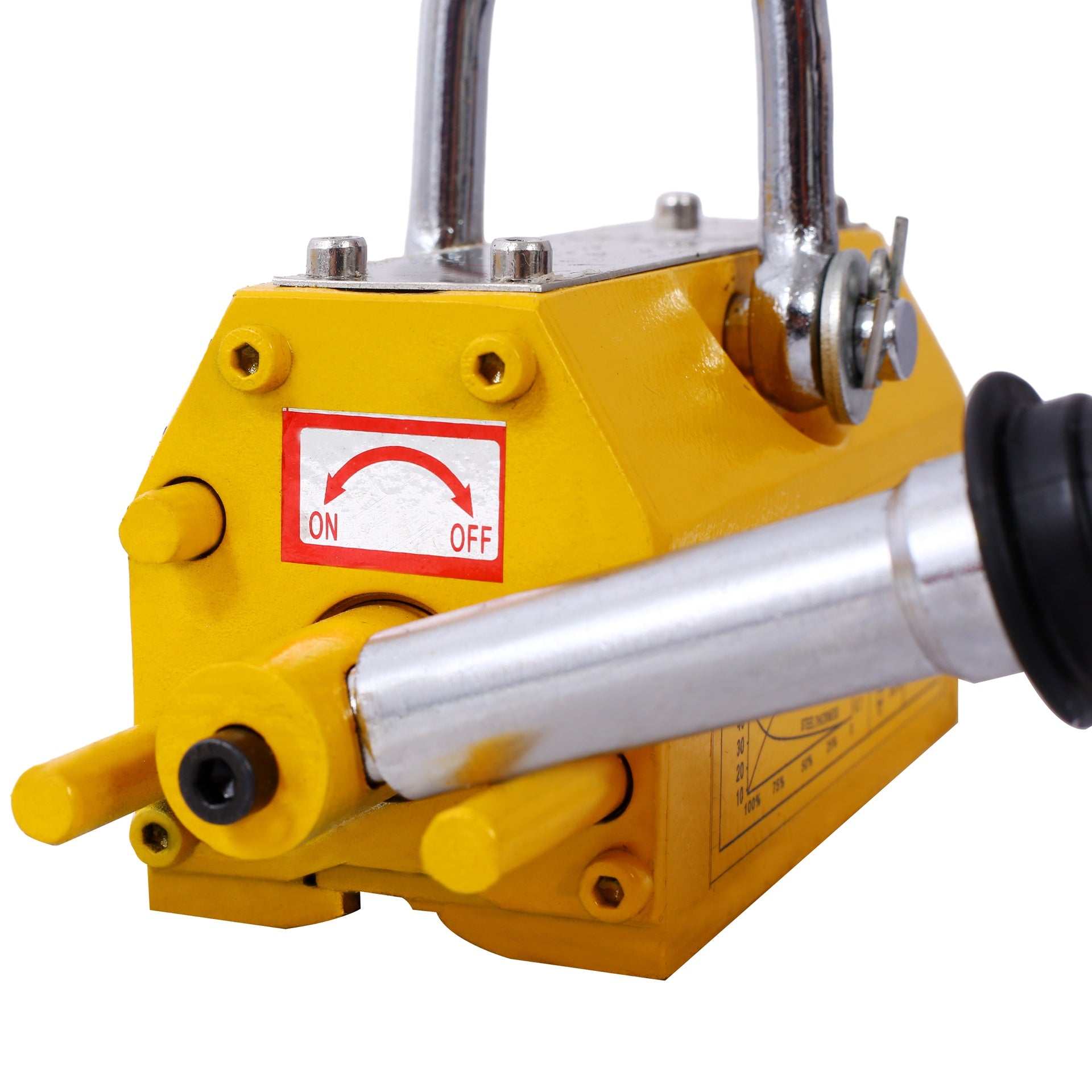 Permanent Magnetic Lifting with Release, 440 lbs/200kg Heavy Duty Magnet, 2.5 Safety Factor, Neodymium & Steel for Hoist, Shop Crane, Block, Board Lifting Plate Steel