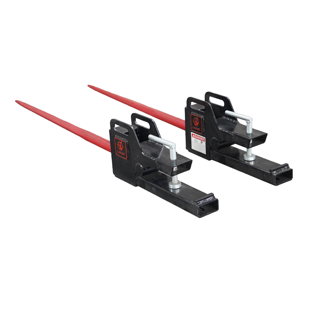 Clamp-on Bale Spear for Tractor Skid Steer Loader