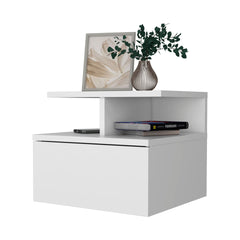 Augusta Floating Nightstand with 2-Tier Shelf and 1-Drawer